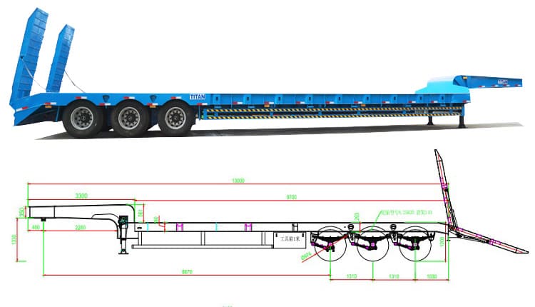 Tri Axle 80T Low Loader Semi Trailer for Sale