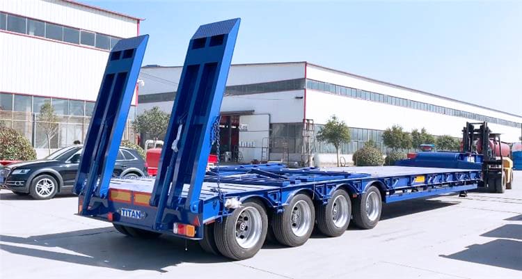 4 axles 100 tons lowbed truck trailer