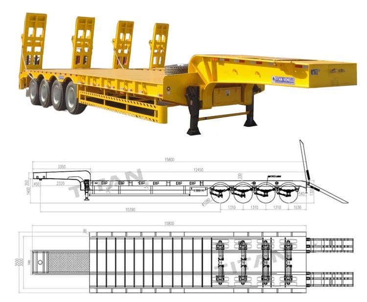 4 Axle 40Ft Low Bed Loader Truck Trailer in Uganda Near Me