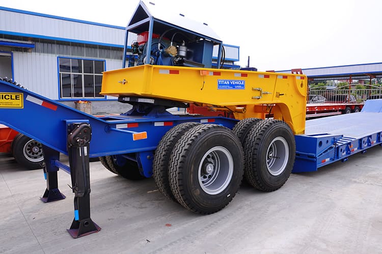 4 axles 100t detachable gooseneck lowboy trailer