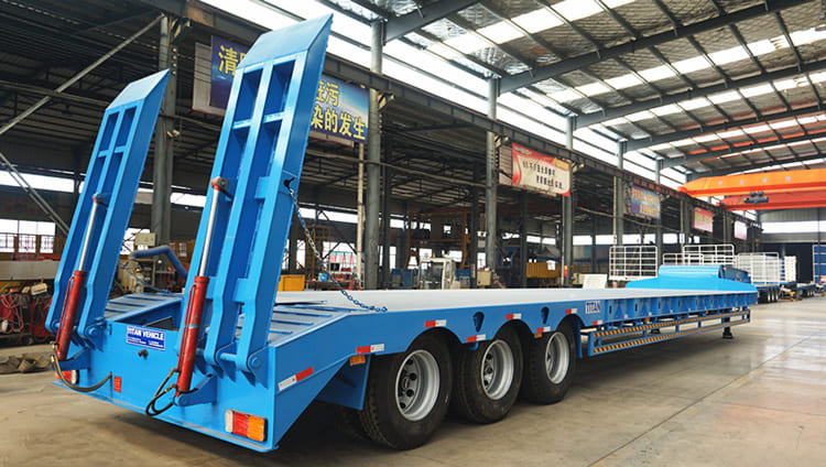 tri axles 60t low bed semi trailer