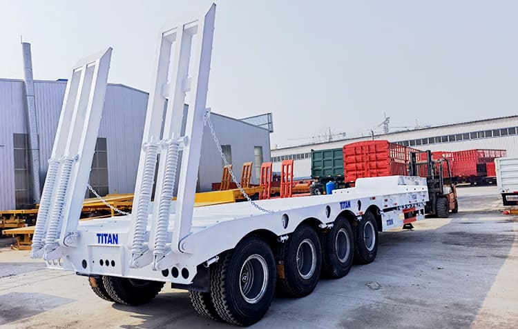 4 axles semi low loader truck trailer