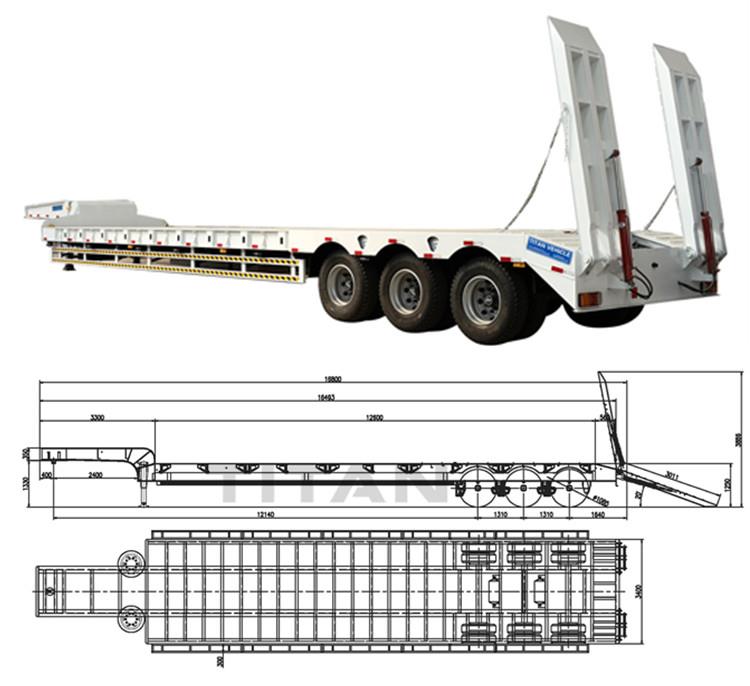 3 Axle Semi Low Loader Trailer for Sale Price