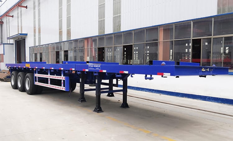 3 axles 24m used extendable flatbed trailer