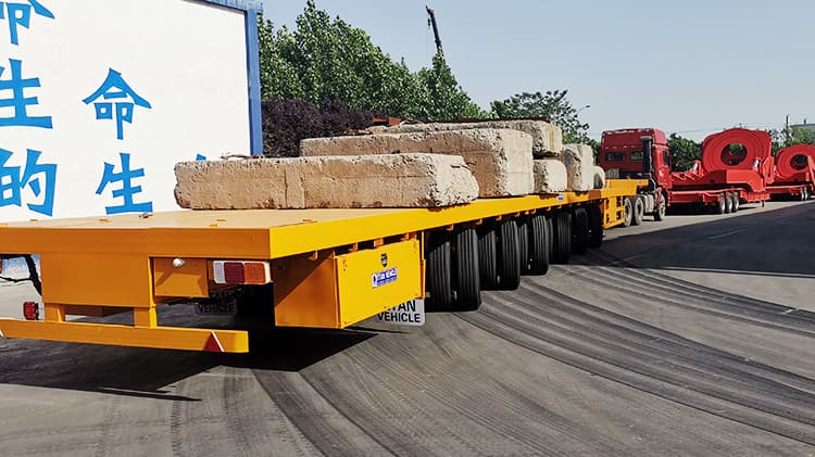 6 axles 62m extendable flat trailer