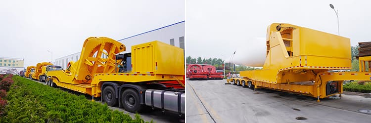 4 line 8 axle wind turbine blade transport trailer
