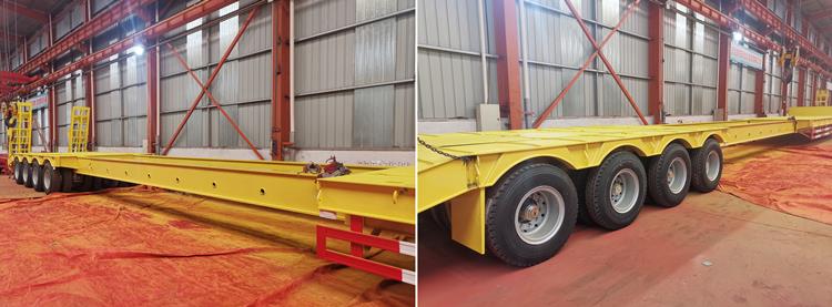 4 Line 8 Axles Extendable Low bed Trailer | Extendable Drop Deck Trailers for Sale Near Me