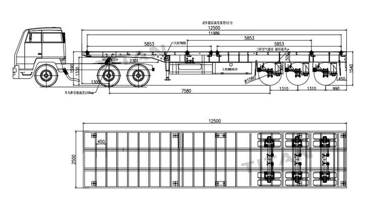 12m Tri Axle Flatbed Trailer for Sale Near Me in Nigeria | Flatbed Tractor Truck Trailer Price