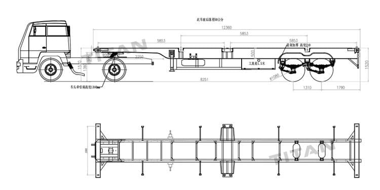 40ft Shipping Container Transport Semi Trailer for Sale Price