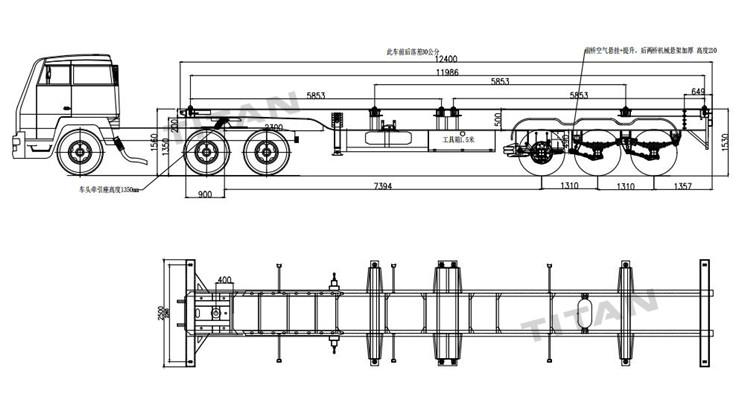 Tri Axle 40 ft Intermodal Container Chassis Trailer for Sale Near Me