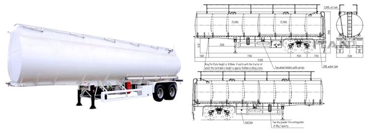 50000 Litres Crude Palm Oil Tanker Truck Semi Trailer Price for Sale In Nigeria Lagos