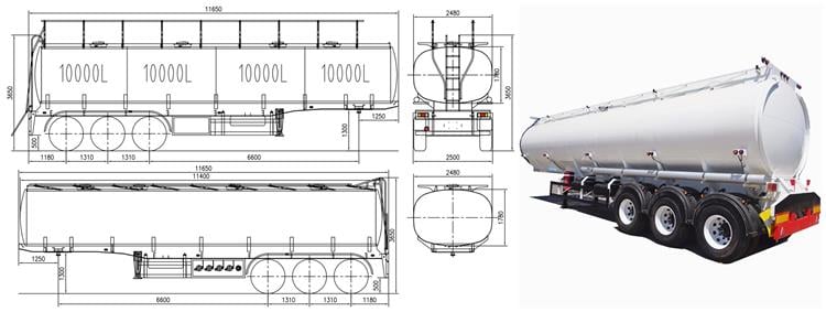 40000 Litres Fuel Transport Tank Semi Trailers Prices for Sale Near Me in Zimbabwe Harare