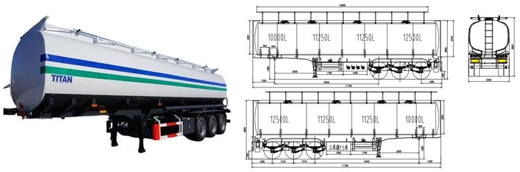 Tri Axle 45000 Liters Heavy Fuel Tankers Semi Trailer Prices for Sale in Nigeria