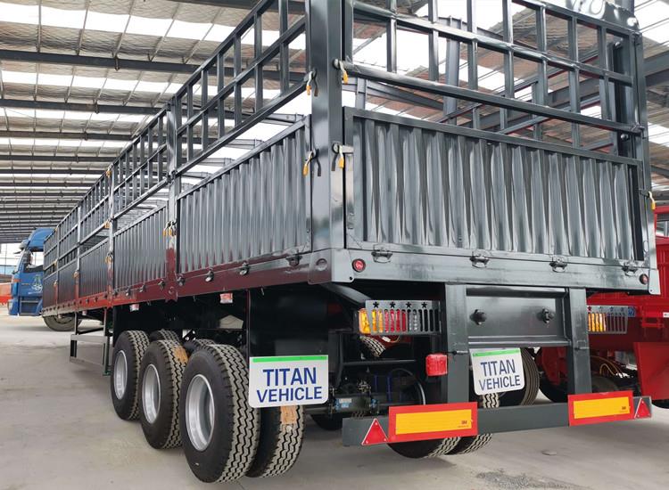 3 Axle 60 Ton Fence Cargo Stake Semi Trailer for Sale