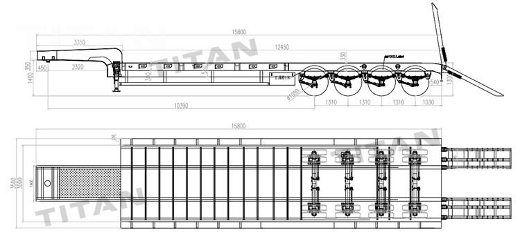 4 Axle 80 Ton Lowboy Semi Trailers for Sale Near Me