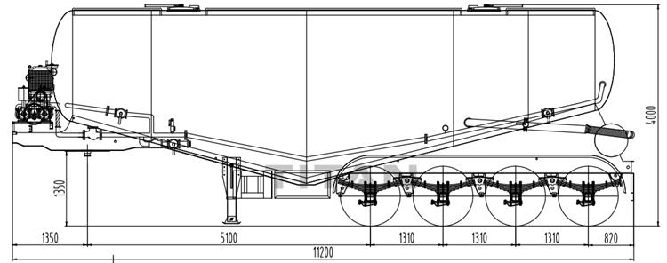 4 Axle 40m3 Bulker Cement Tanker Transport Truck Trailer for Sale Manufacturer