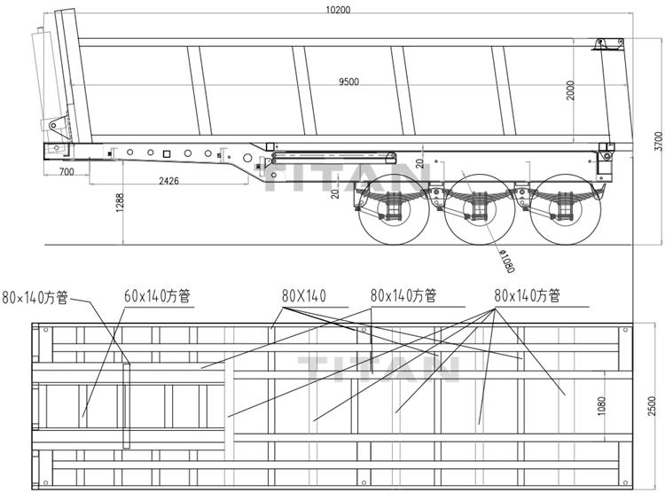 New Tri Axle 100 Ton Semi Tipper Trailer for Sale In Congo