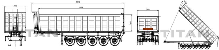 Price of 5 Axle Dump Truck Trailer for Sale | Dumper Semi Trailer