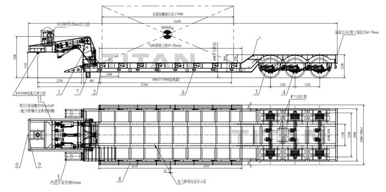 50 Ton Detachable Lowboy Gooseneck Front Loader Trailer for Sale