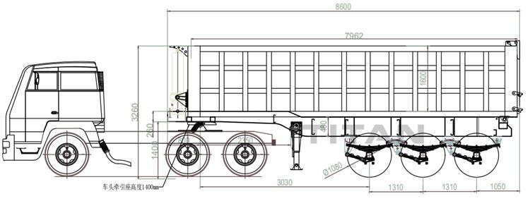 Tri Axle 35CBM Semi Tipper Trailer for Sale In Nigeria Lagos