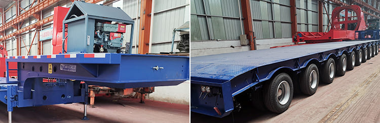 10 Axle Extendable Wind Turbine Blade Transport Trailer 