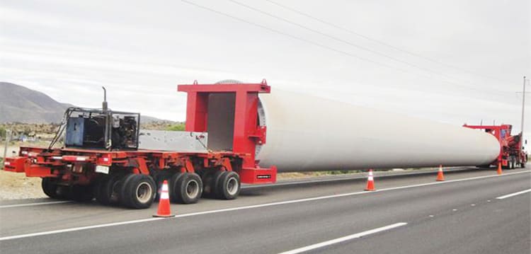 Wind Turbine Tower Transport Trailer | Transporting Wind Turbine Towers