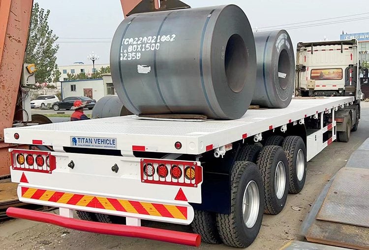 Tri Axle Container Flatbed Semi Trailer for Sale in Congo