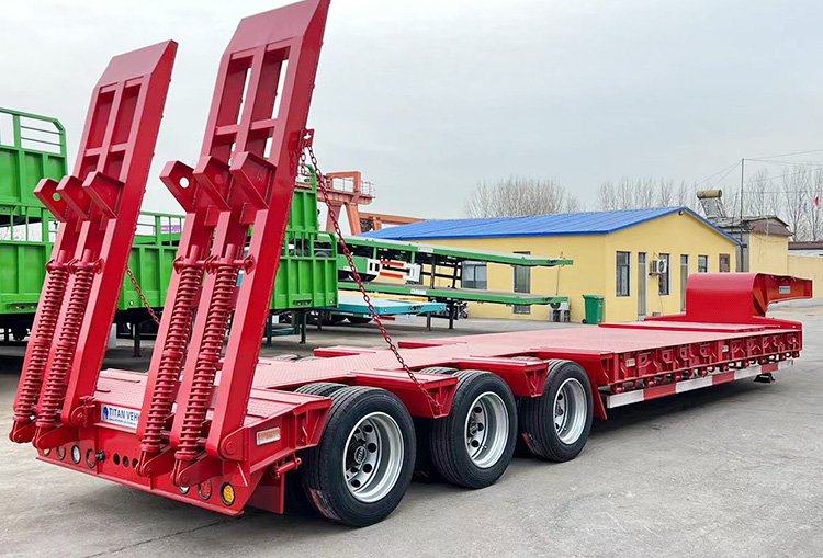 80T 3 Axle Low Loader for Sale | Tractor Low Loader Trailer for Sale