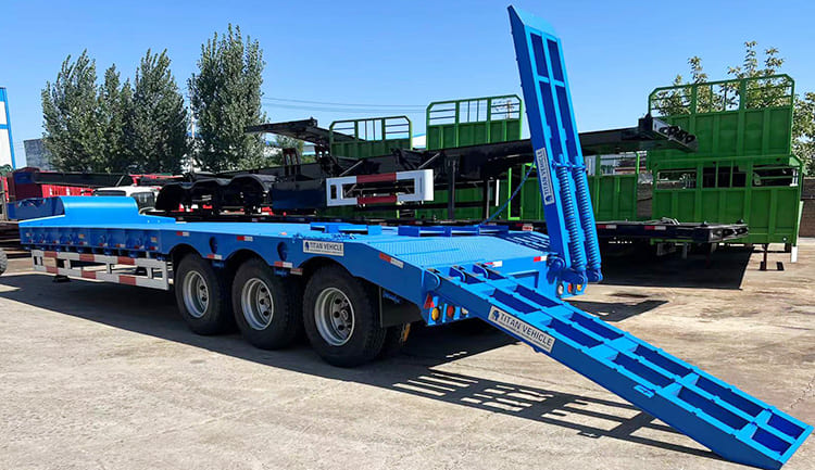 80 Ton 3 Axle Low Bed Loader Trailer for Sale in Ghana