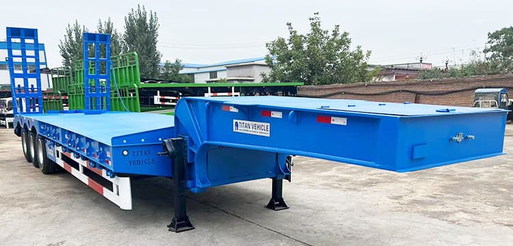 80 Ton 3 Axle Low Bed Loader Trailer for Sale in Ghana