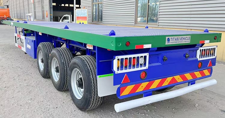 Tri Axle 40 Ft Flatbed Container Carrier Trailer for Sale 