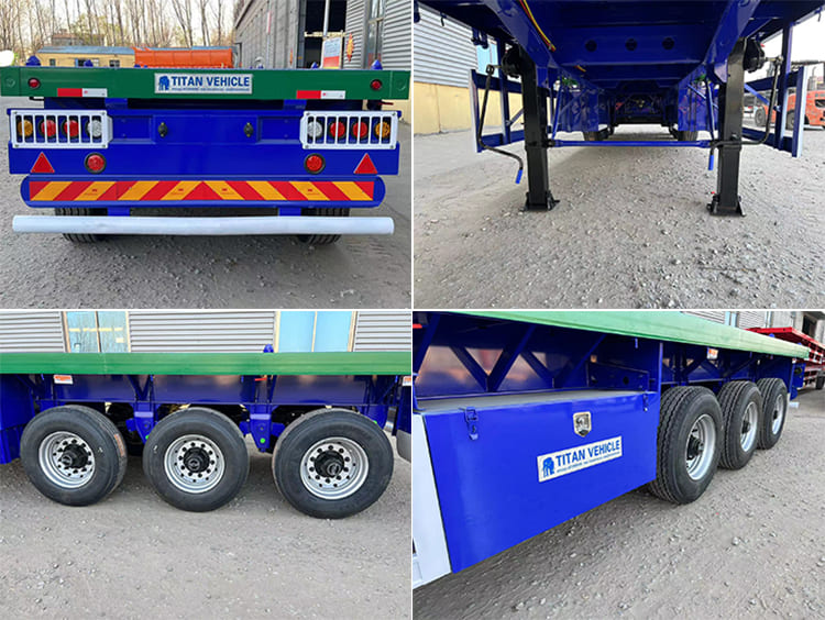 Tri Axle 40 Ft Flatbed Container Carrier Trailer for Sale 