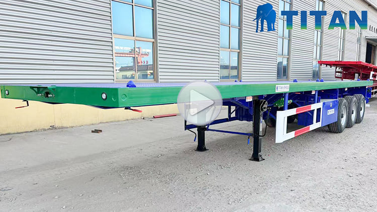 Tri Axle 40 Ft Flatbed Container Carrier Trailer for Sale 