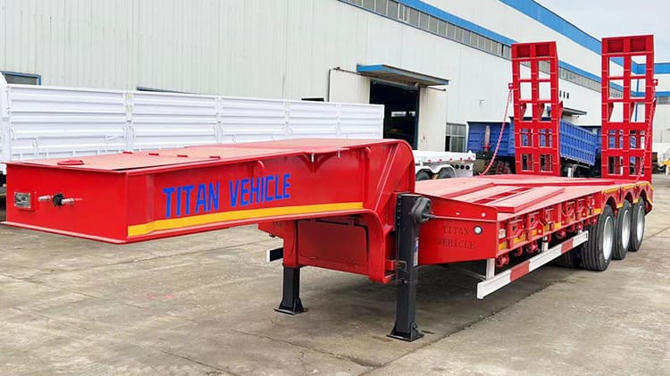 3 Axle 60 Ton Semi Trailer Low Loader Price 