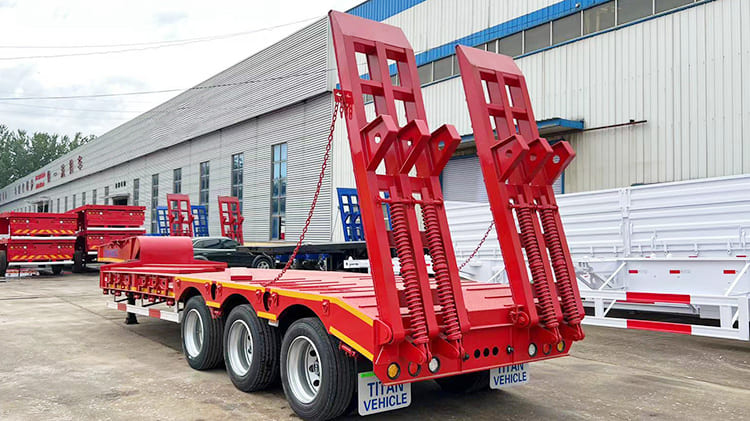 3 Axle 60 Ton Semi Trailer Low Loader Price 