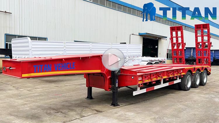 3 Axle 60 Ton Semi Trailer Low Loader Price 