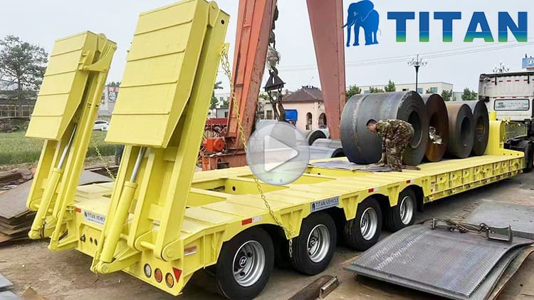 4 Line 8 Axle 130 Ton Truck Lowbed Semi Trailer for Sale Price