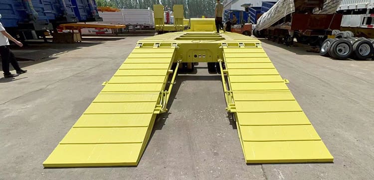 4 Line 8 Axle 130 Ton Truck Lowbed Semi Trailer for Sale Price