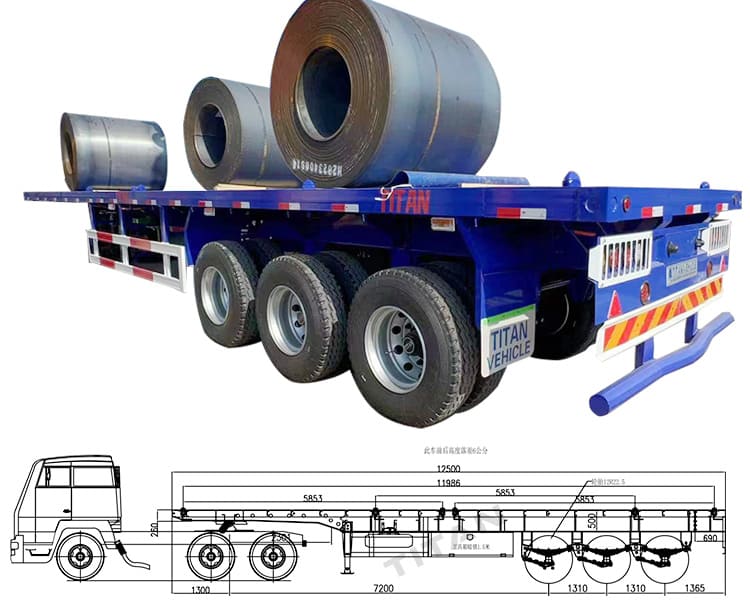 40Ft Tri Axle Flatbed Trailer for Sale Price Manufacturers