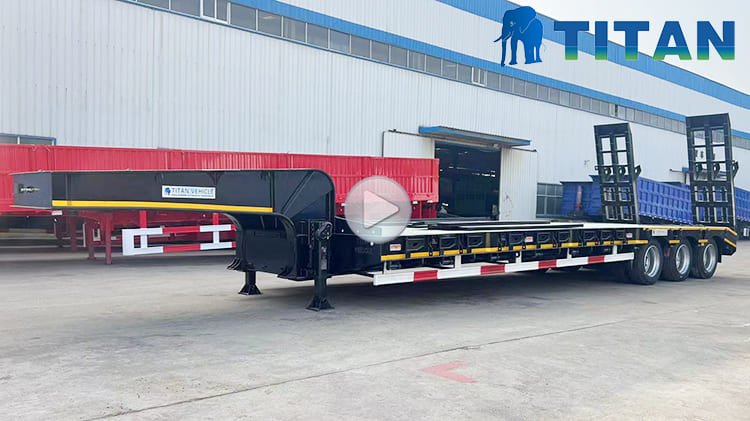 80T Tri Axle Low Loader Flat Bed Trailer