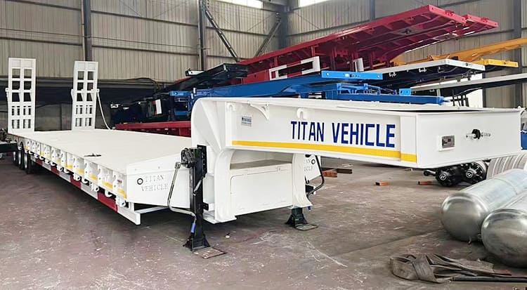 80T Tri Axle Low Bed Loader Trailer for Sale in Philippines Manila