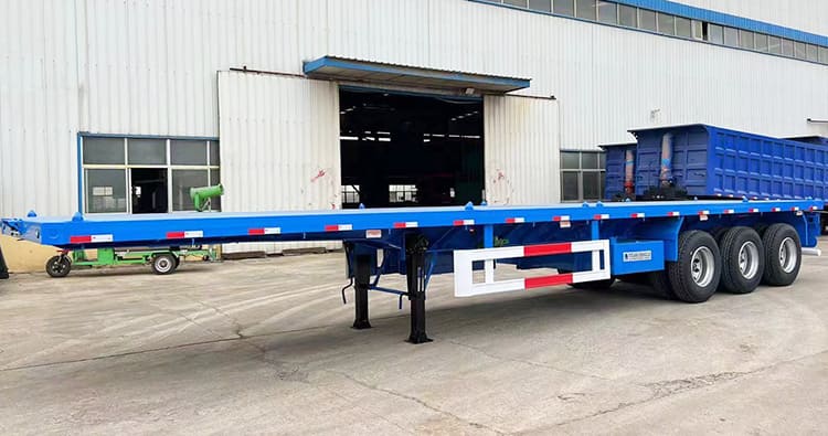 3 Axle Flatbed 40 Ft Trailer for Sale Price 