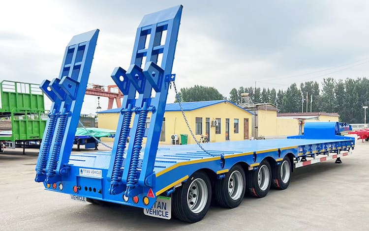 80 Ton 4 Axle Semi Low Bed Container Trailer for Sale Price