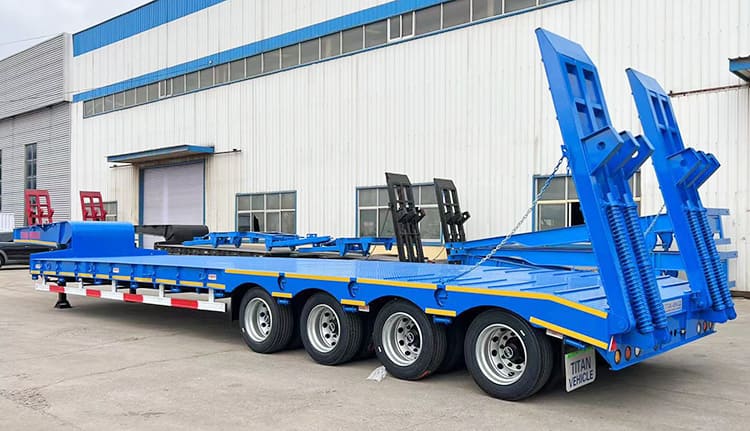 80 Ton 4 Axle Semi Low Bed Container Trailer for Sale Price