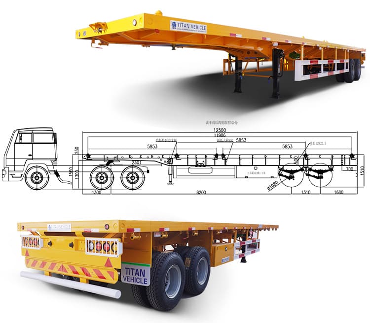 40 Ft 2 Axle Flatbed Trailer Prices Manufacturers