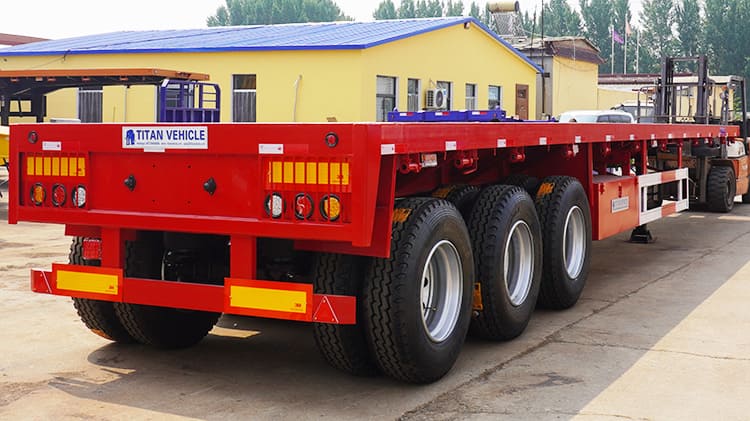 40Ft Tri Axle Flatbed Tractor Trailer with Air Suspension for Sale