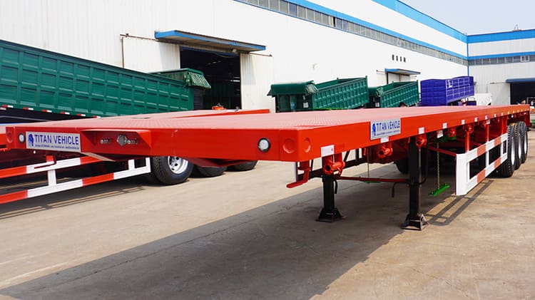 40Ft Tri Axle Flatbed Tractor Trailer with Air Suspension for Sale
