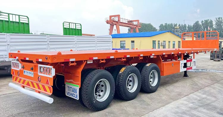 Tri Axle 40Ft Flat Body Trailer with Headboard for Sale Price