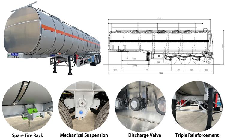 3 Axle Fuel Tank Semi Trailer Prices - 45000 Liters Fuel Transport Trailers for Sale