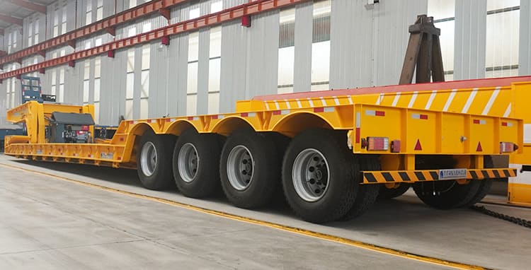 Front Loading Low Loader Trailer | 80 Ton Detachable Neck Lowboy Trailer for Sale